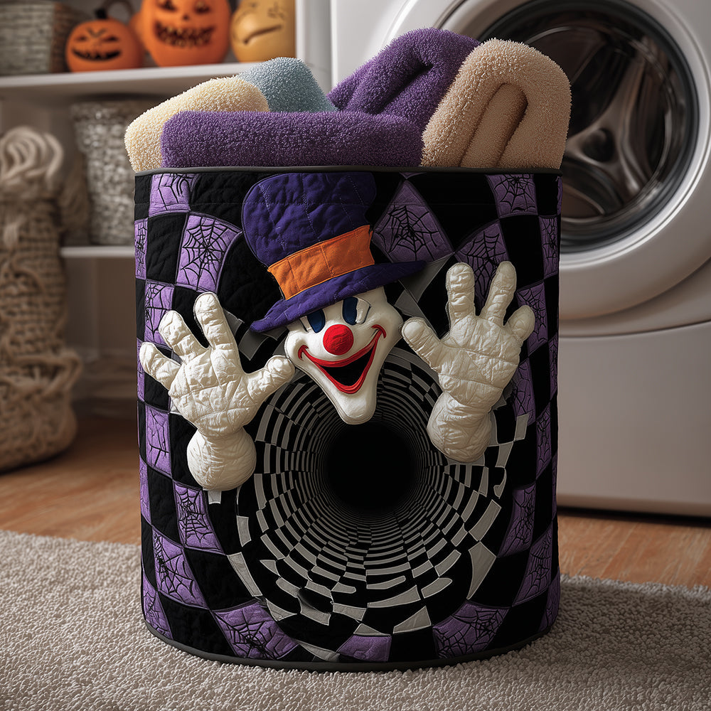 Creepy Clown Quilted Laundry Basket Best Laundry Basket Halloween Anniversary Gifts