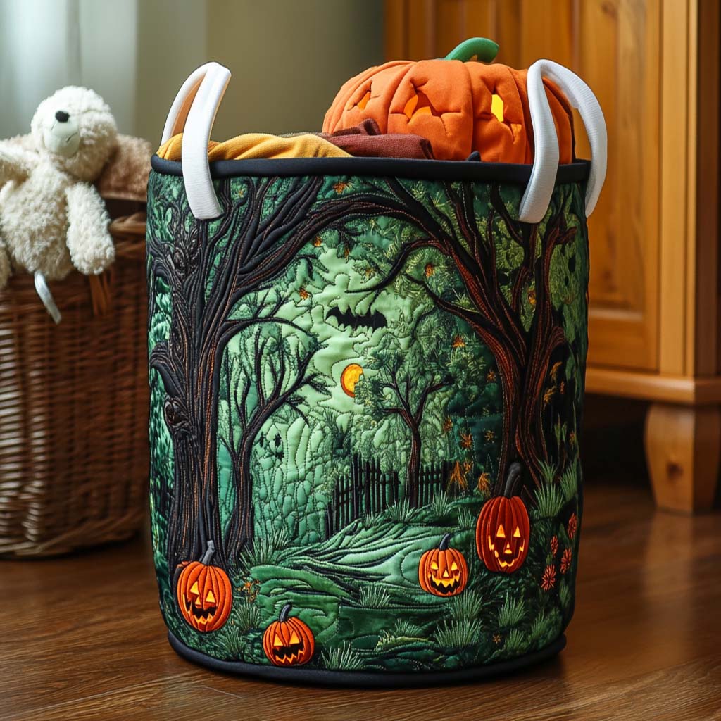 Creepy Cutie Quilted Laundry Basket Kawaii Laundry Basket Cat Lover Gifts