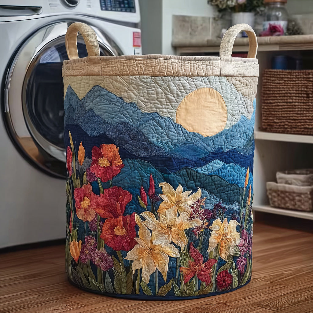 Crimson Bloom Quilted Laundry Basket Clothes Basket Great Mother's Day Gifts For Wife