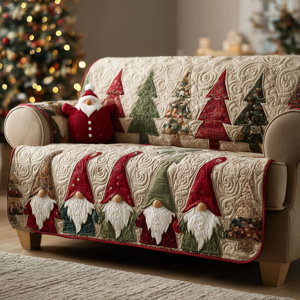 Crimson Gnome Quilted Sofa Cover Furniture Covers Cool Christmas Gifts