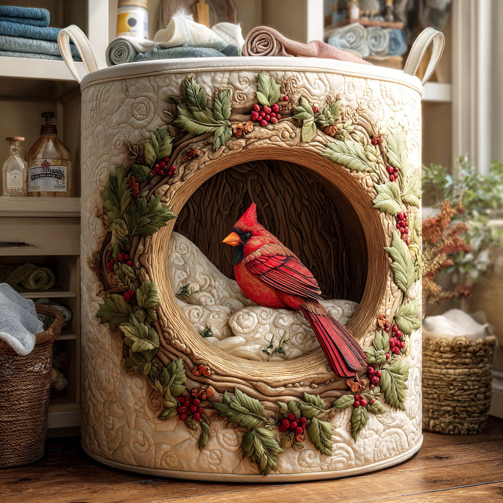 Crimson Haven Quilted Laundry Basket Clothes Hamper Xmas Gifts For Mother In Law