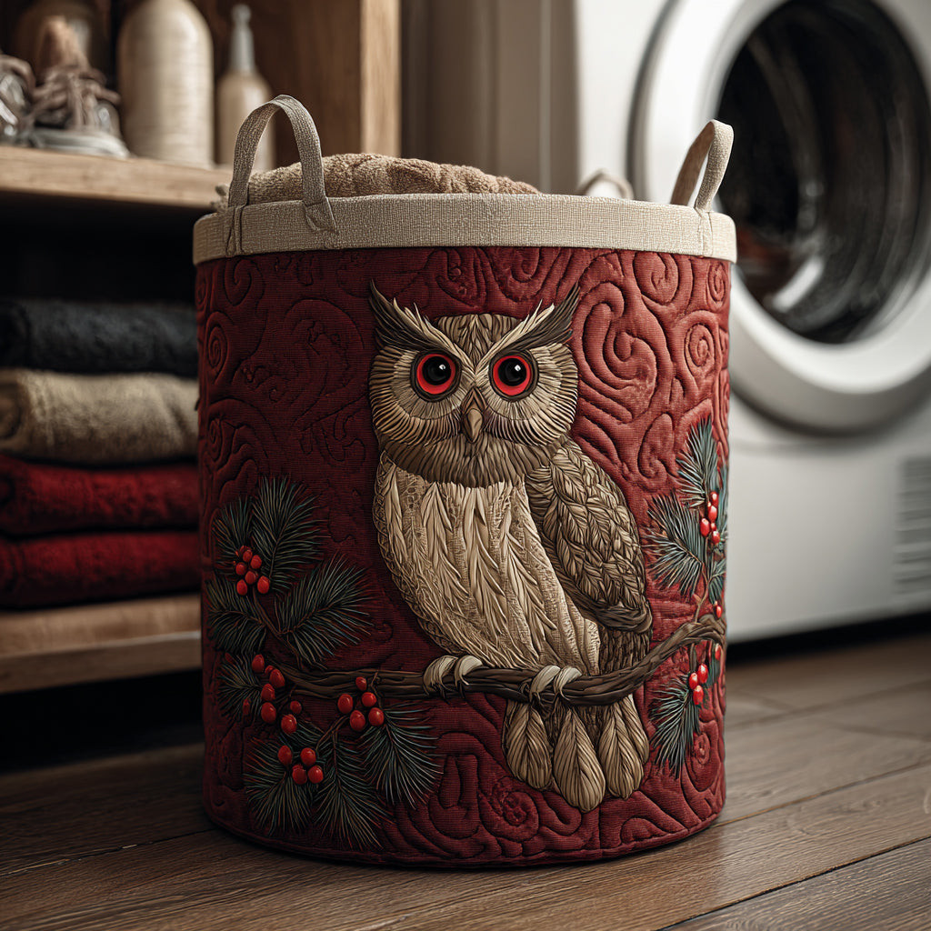 Crimson Owl Laundry Basket Unique Hampers Grandmother Christmas Ornaments
