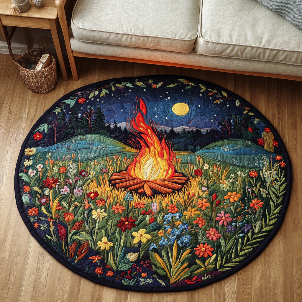 Crimson Sparks Quilted Round Mat Home And Decor Gift Ideas For Mom