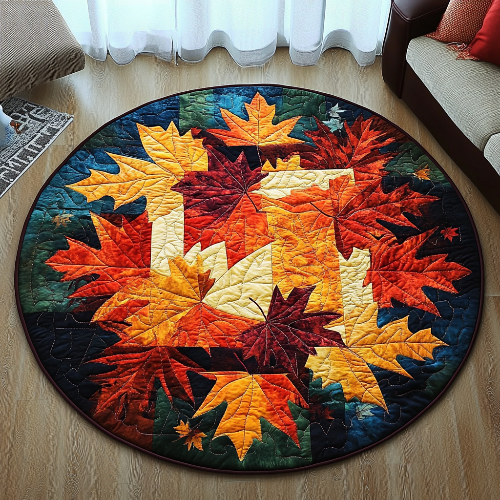 Crisp Fall Quilted Round Mat House Decor Gift Ideas For Fall