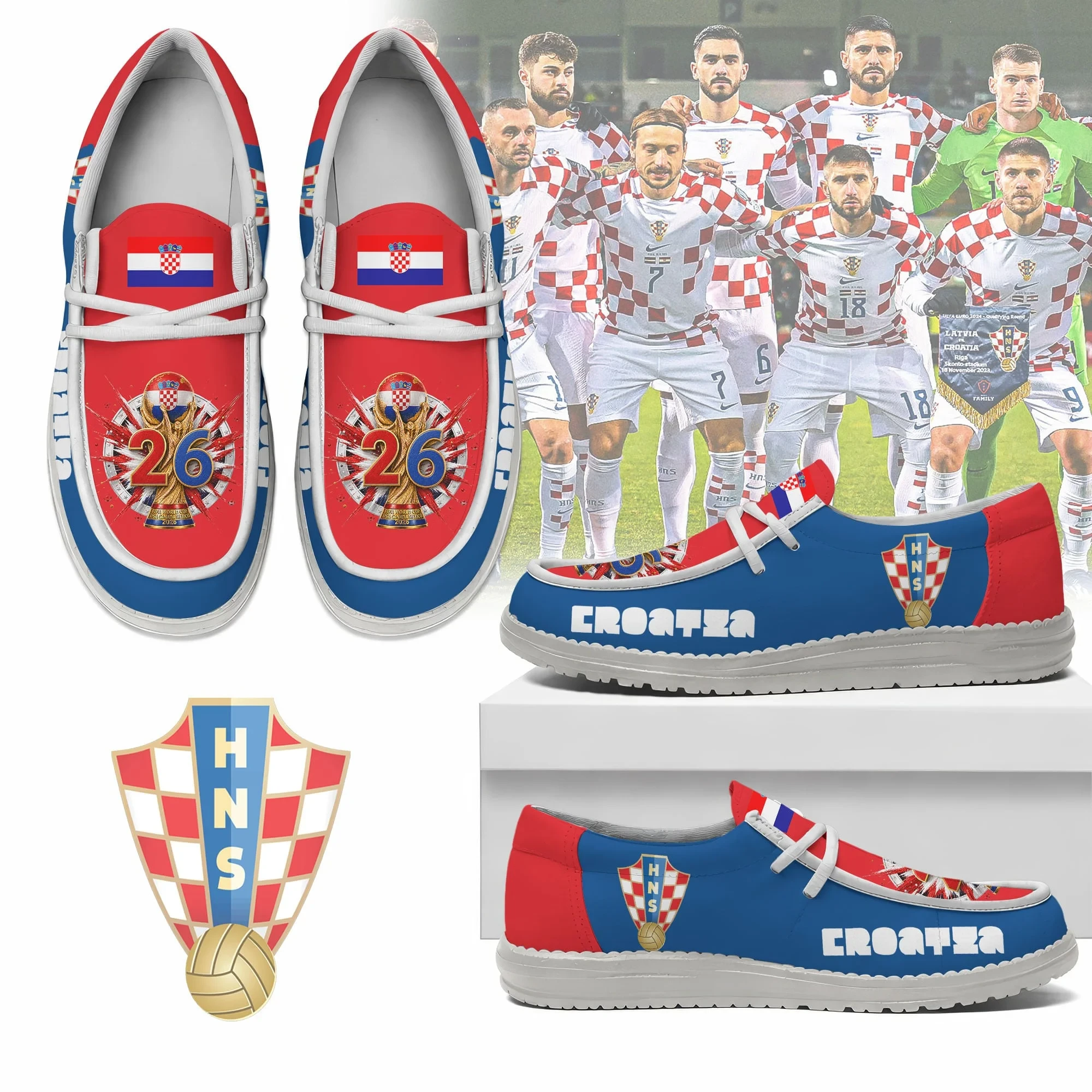Croatia 2026 FIFA World Cup Sneakers Croatia World Cup Squad Merch Gift For Soccer Lover