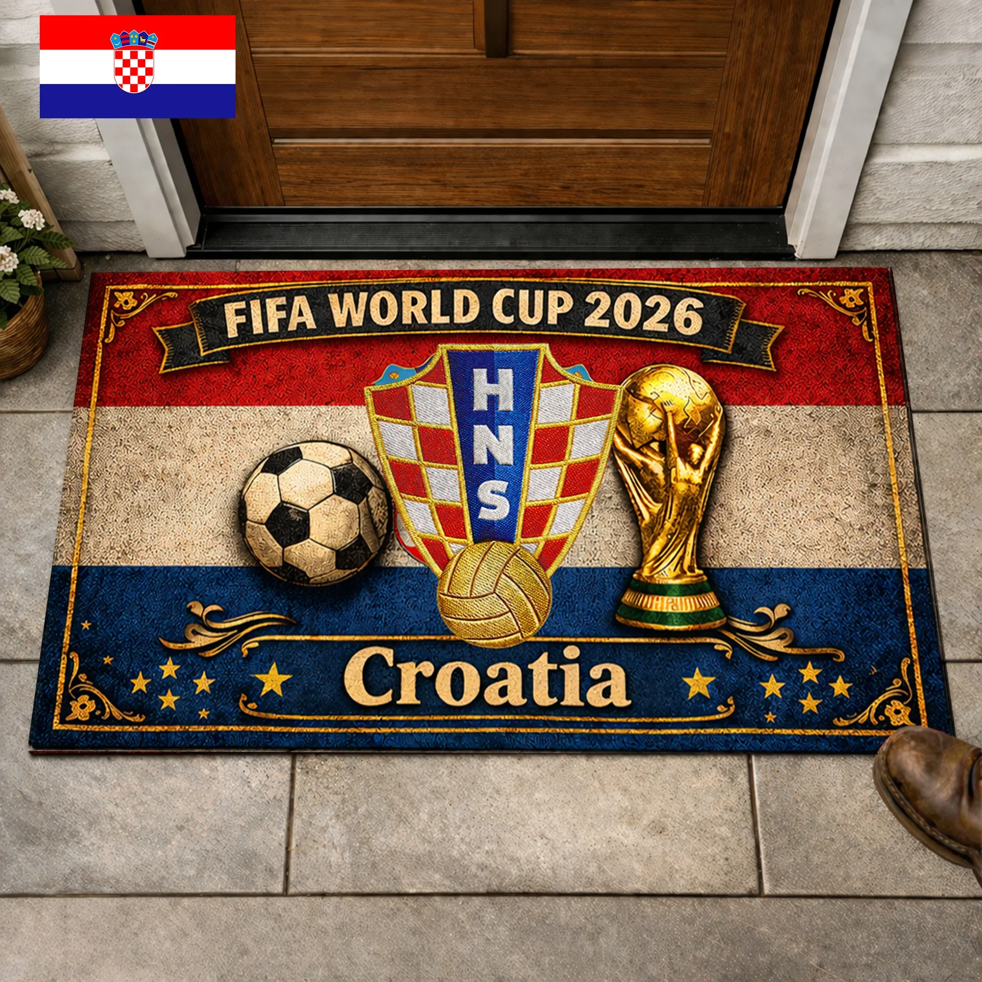 Croatia WC26 Doormat 2026 World Cup Accessories Best Gift For Neighbor