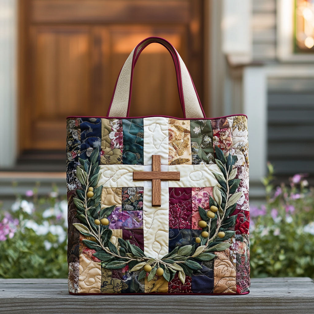 Cross of the Heart Quilted Tote Bag Best Tote Bag Christmas Gifts For Your Wife