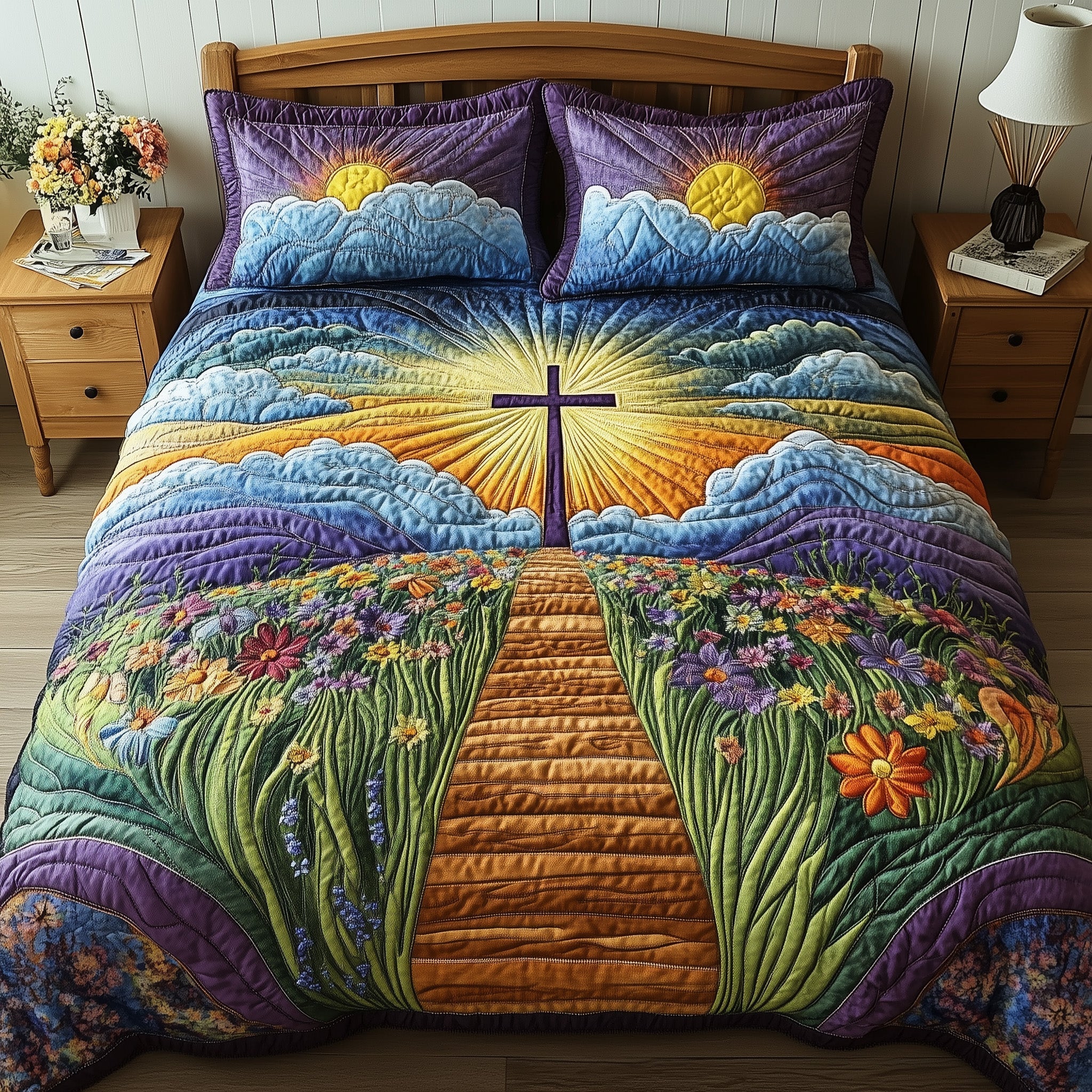 Cross Quilted Bedding Set Faith Based Easter Gifts Easter Gifts For Family