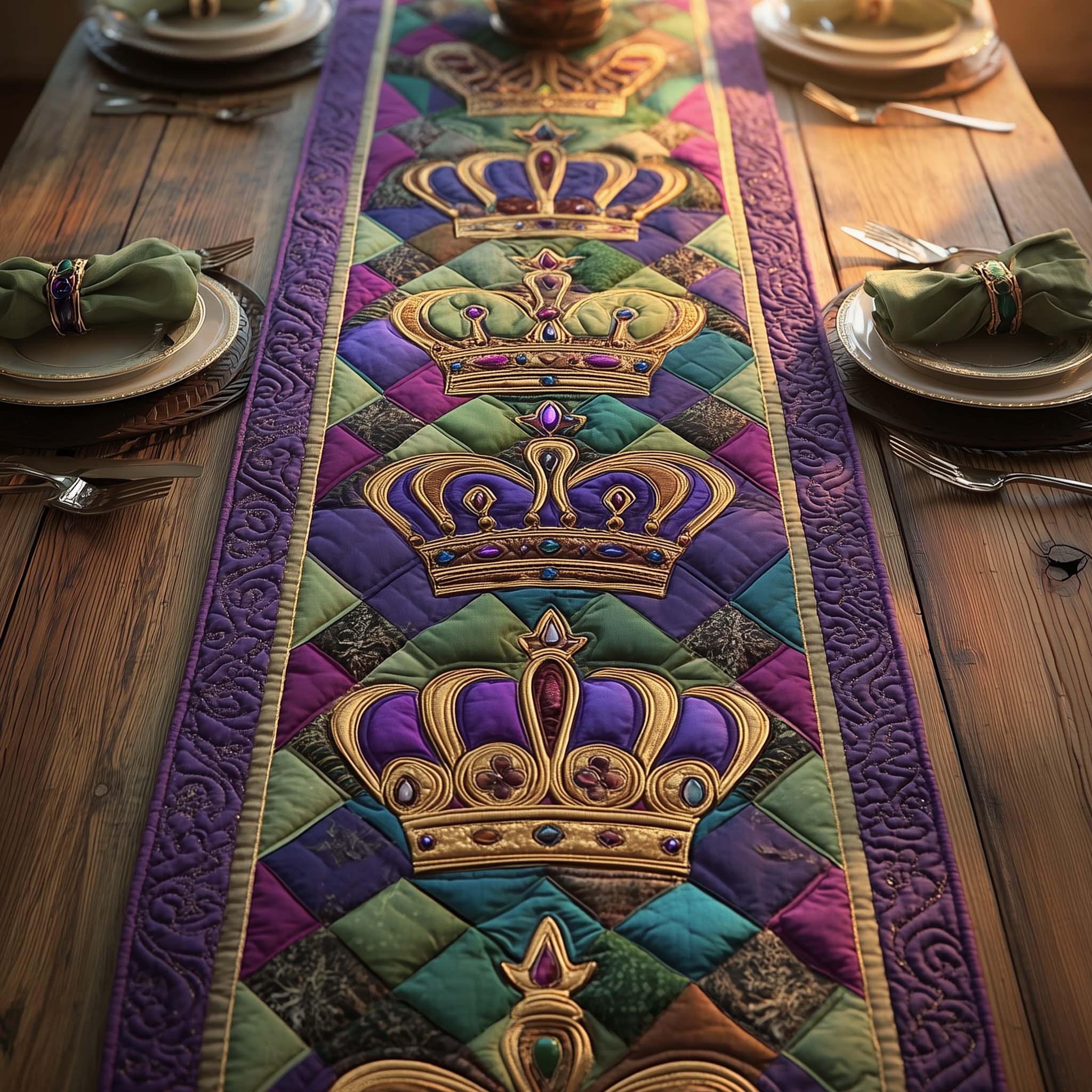 Crown Royale Quilted Table Runner Holiday Themed Table Runners Mardi Gras Themed Gifts