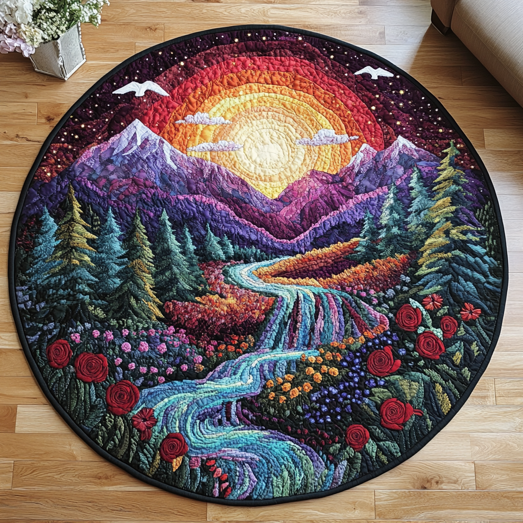 Crystal Rapids Quilted Round Mat Home Decor Items Best Gifts For Mom