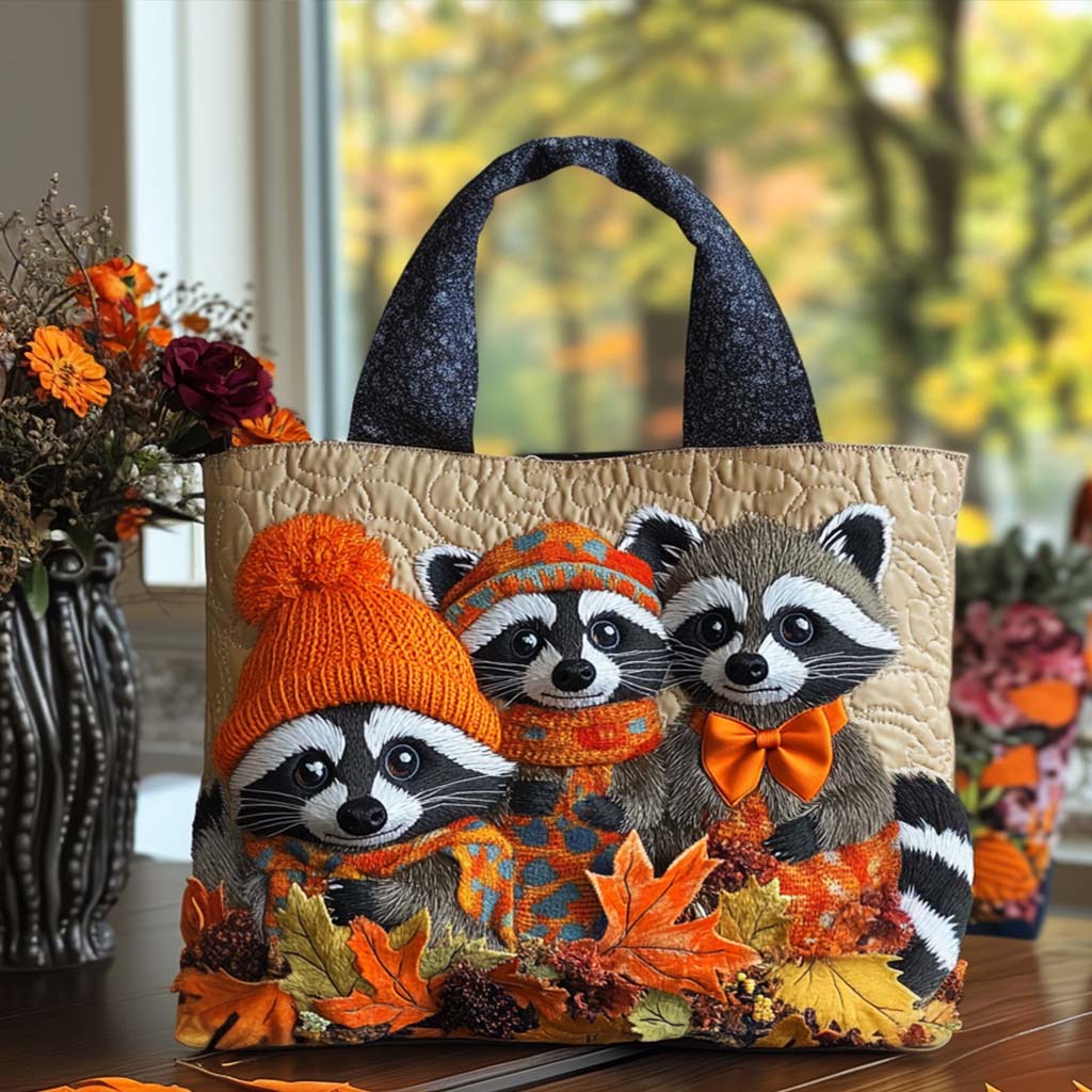Cuddly Raccoon Quilted Tote Bag Best Bags For Women Mothers Day Gift Ideas Last Minute