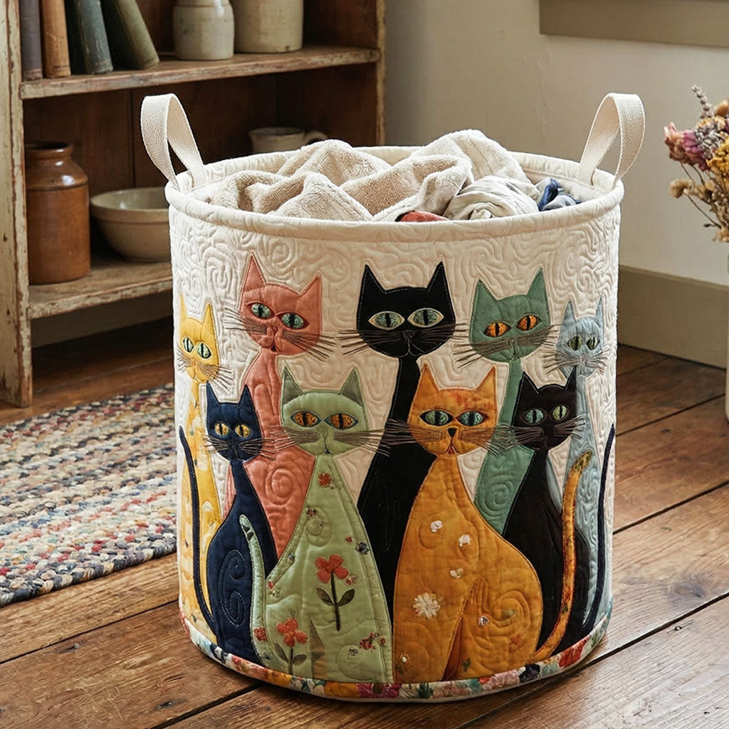 Curious Cat Collective Quilted Laundry Basket Best Foldable Laundry Basket New Housewarming Gifts