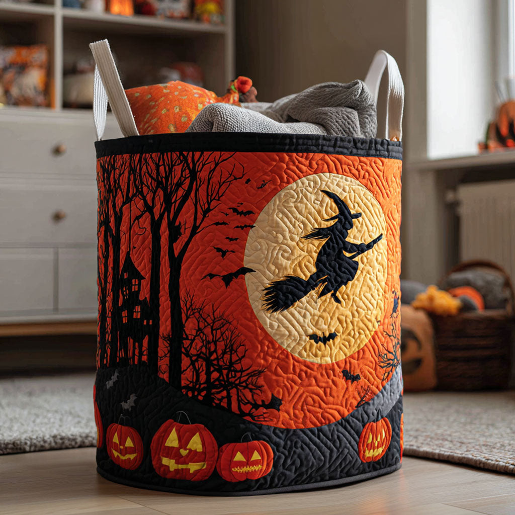 Cursed Moonlight Quilted Laundry Basket Laundry Hamper Gifts For Halloween Lovers