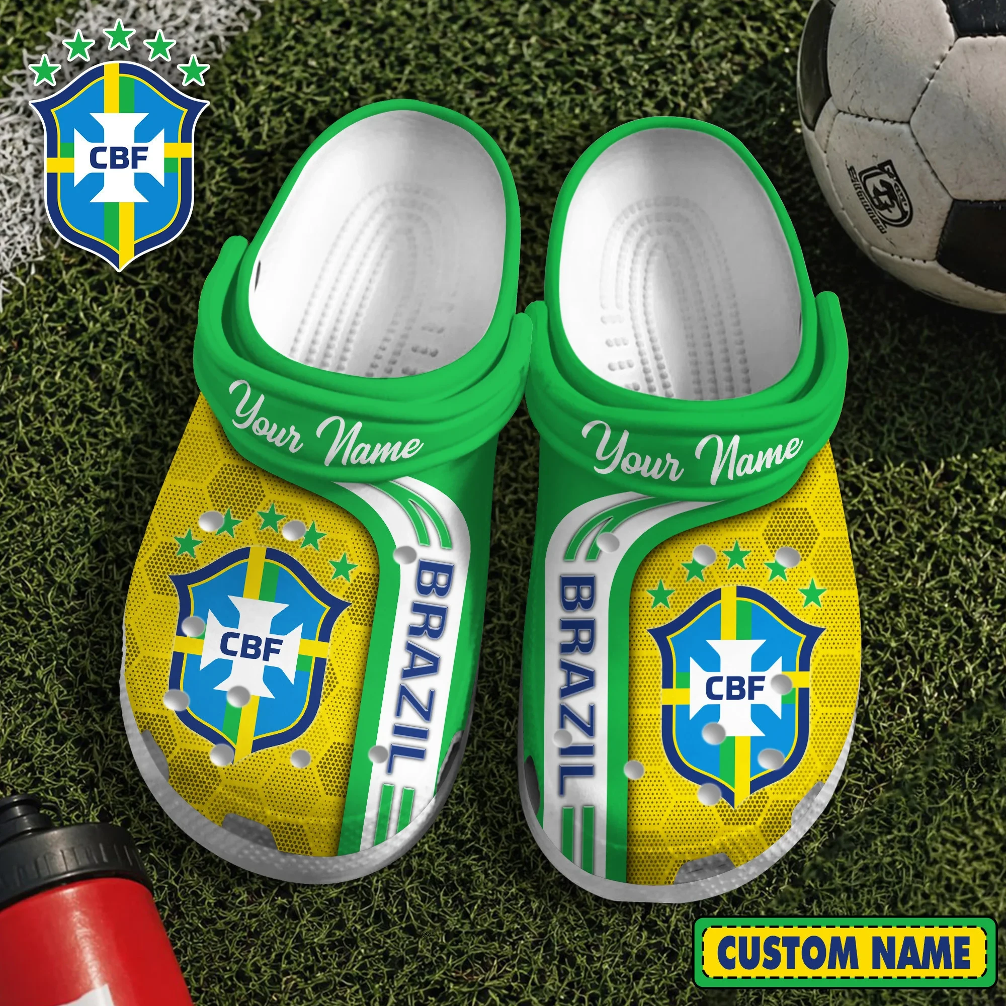 Custom Brazil 2026 FIFA World Cup Clogs Brazil World Cup Squad Merch Football Fan Gear