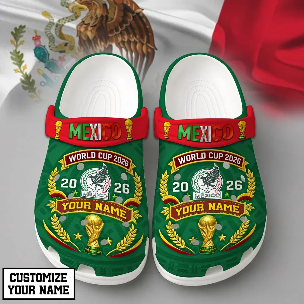 Custom Mexico FIFA World Cup 2026 Clogs Mexico Soccer Clogs Soccer Fan Gift Idea