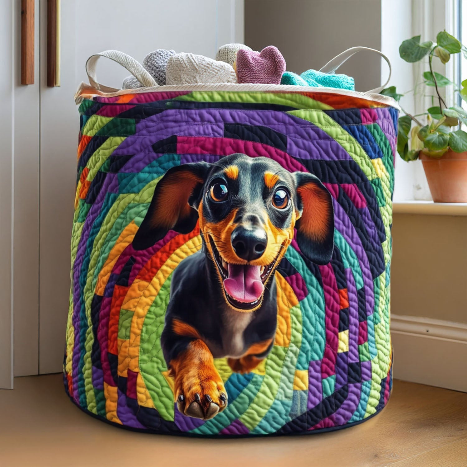 Dachshund Delight Quilted Laundry Basket Laundry Room Decor Ideas Dachshund Products