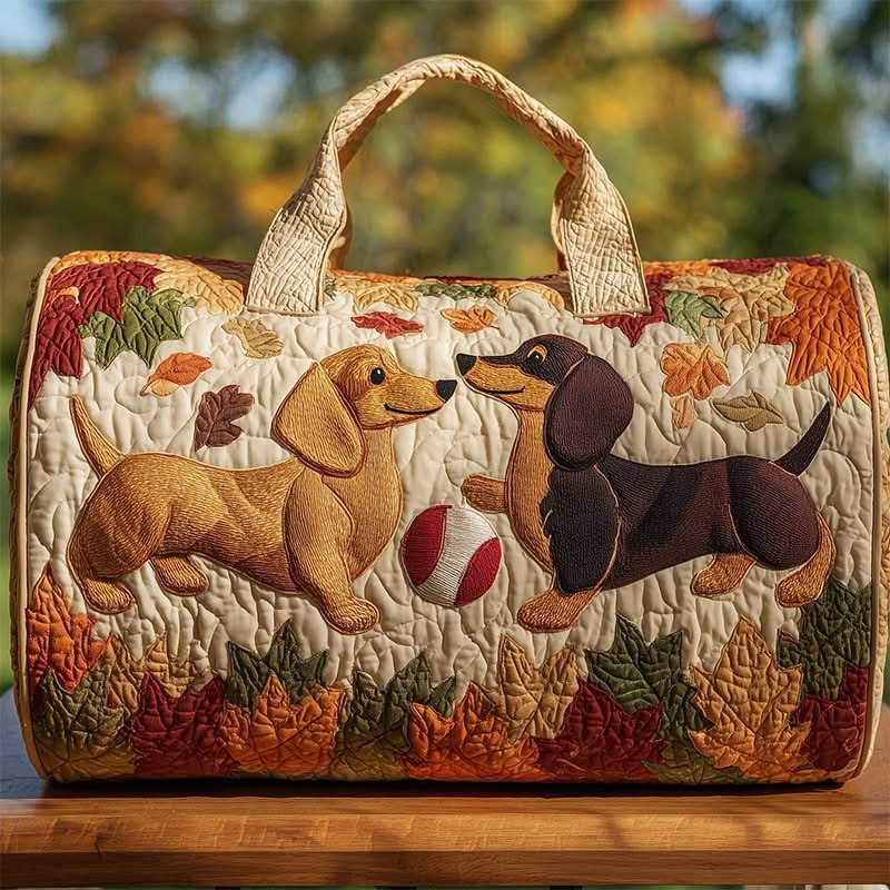Dachshund Dog Quilted Duffle Bag Pet Lovers Travel Bag Perfect Gift For Dog Owners