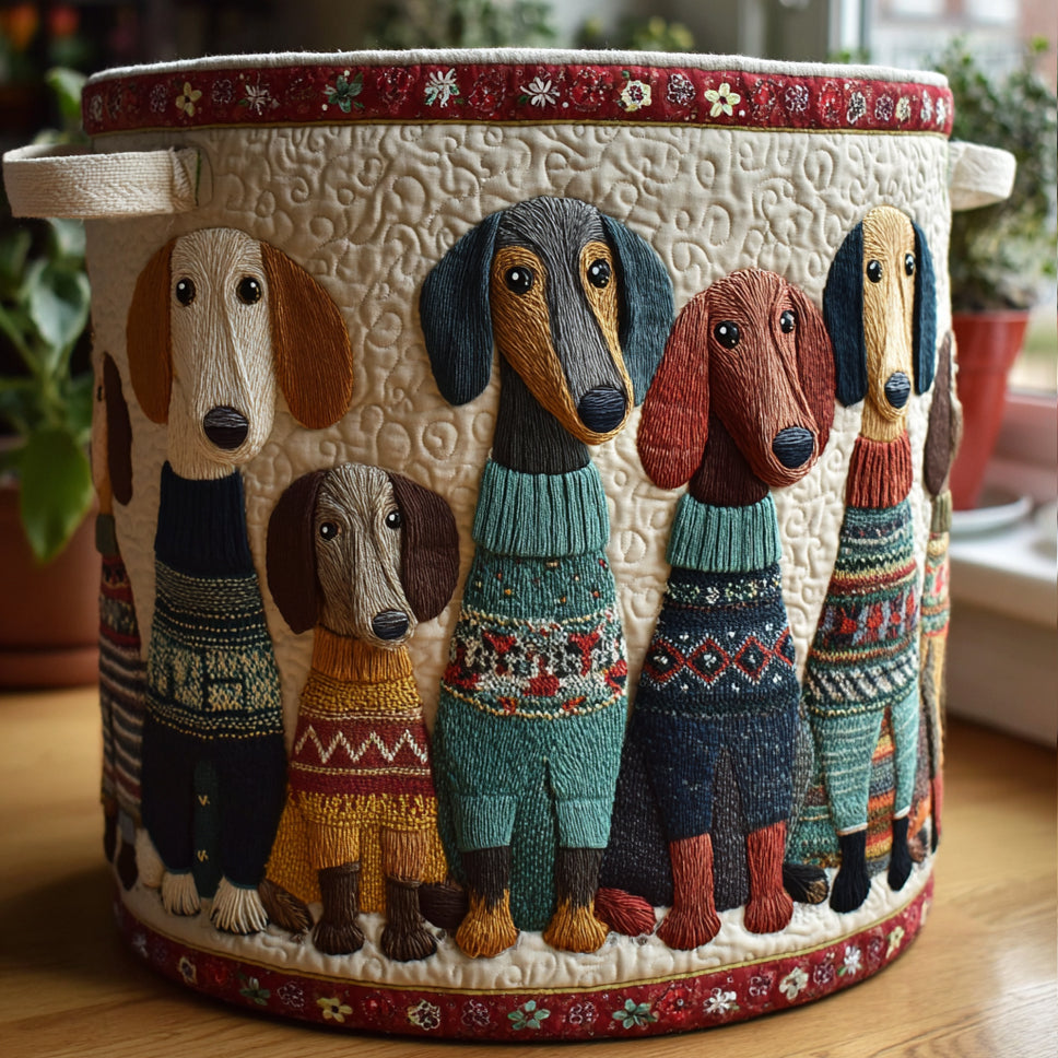 Dachshund Harmony Quilted Laundry Basket The Laundry Basket Dachshund Gifts For Mom