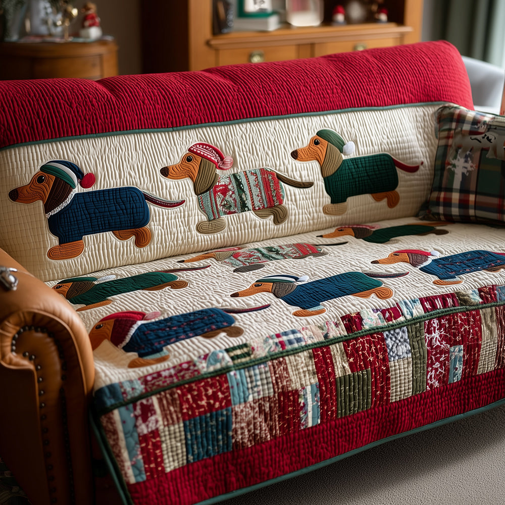 Dachshund Pajama Jam Quilted Sofa Cover Sofa Saver Covers Dachshund Gifts For Mom