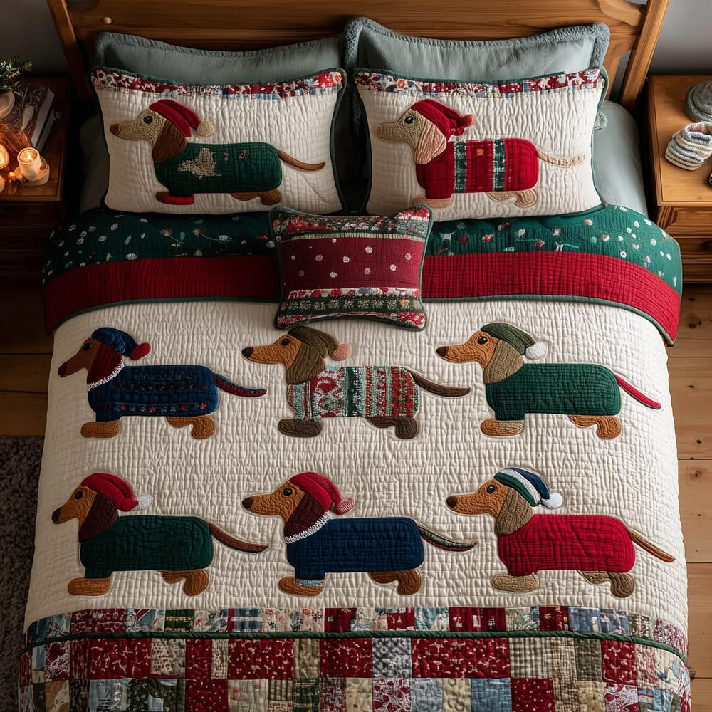 Dachshund Quilted Bedding Set Awesome Duvet Cover Items For Dachshund Lover