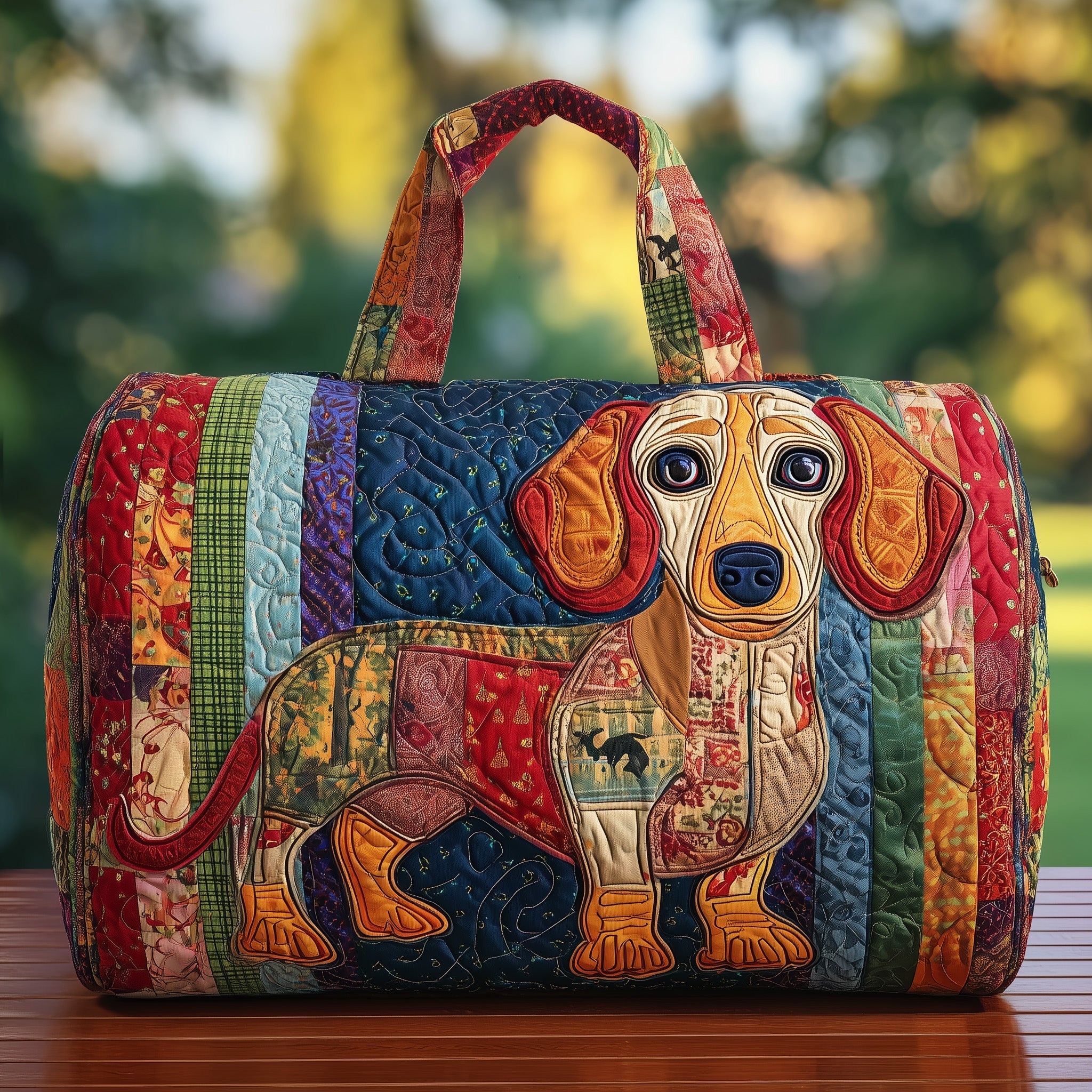 Dachshund Quilted Duffle Bag Best Small Duffel Bag Moms Day Gift Ideas