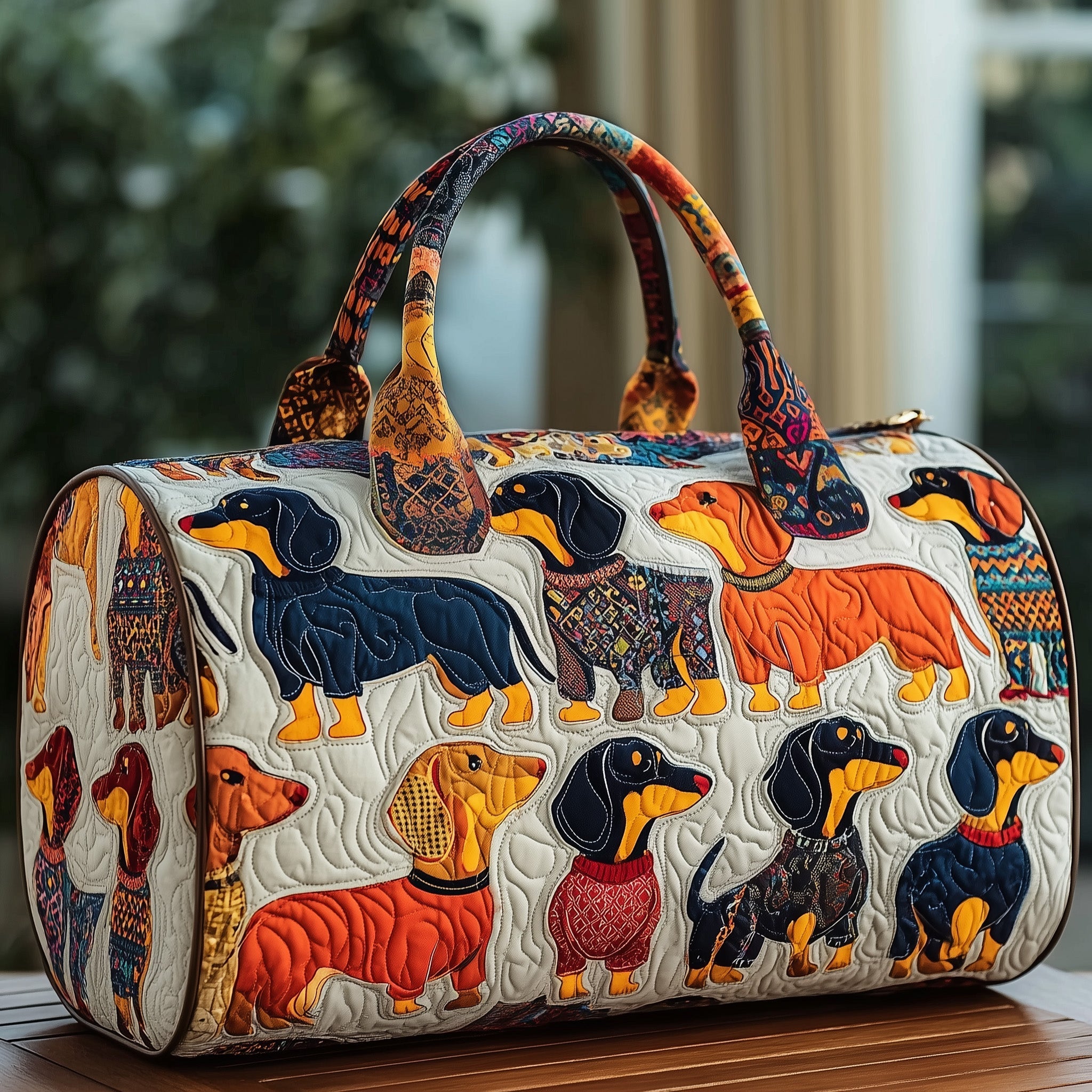 Dachshund Quilted Duffle Bag Cute Duffel Bags Women Mothersday Gift