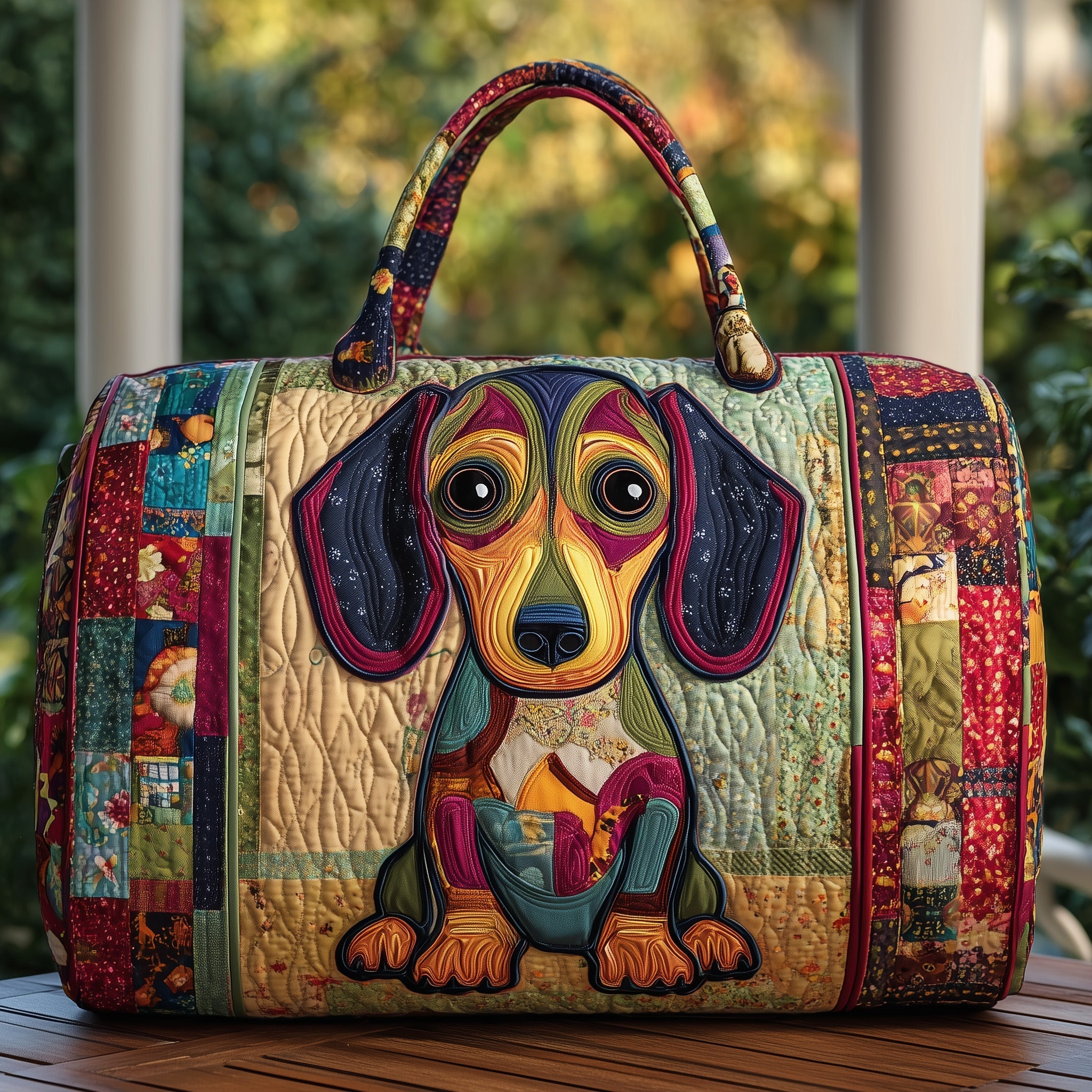 Dachshund Quilted Duffle Bag Cute Travel Duffel Bags Dachshund Merchandise