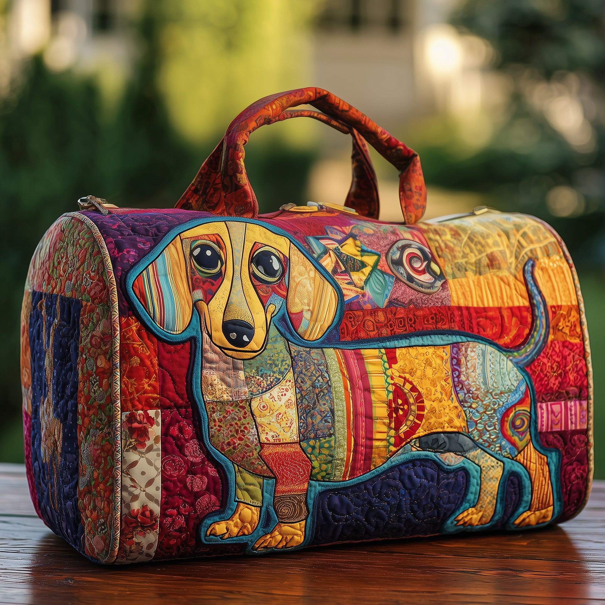 Dachshund Quilted Duffle Bag Small Travel Duffel Bag Gifts For Mom In Law