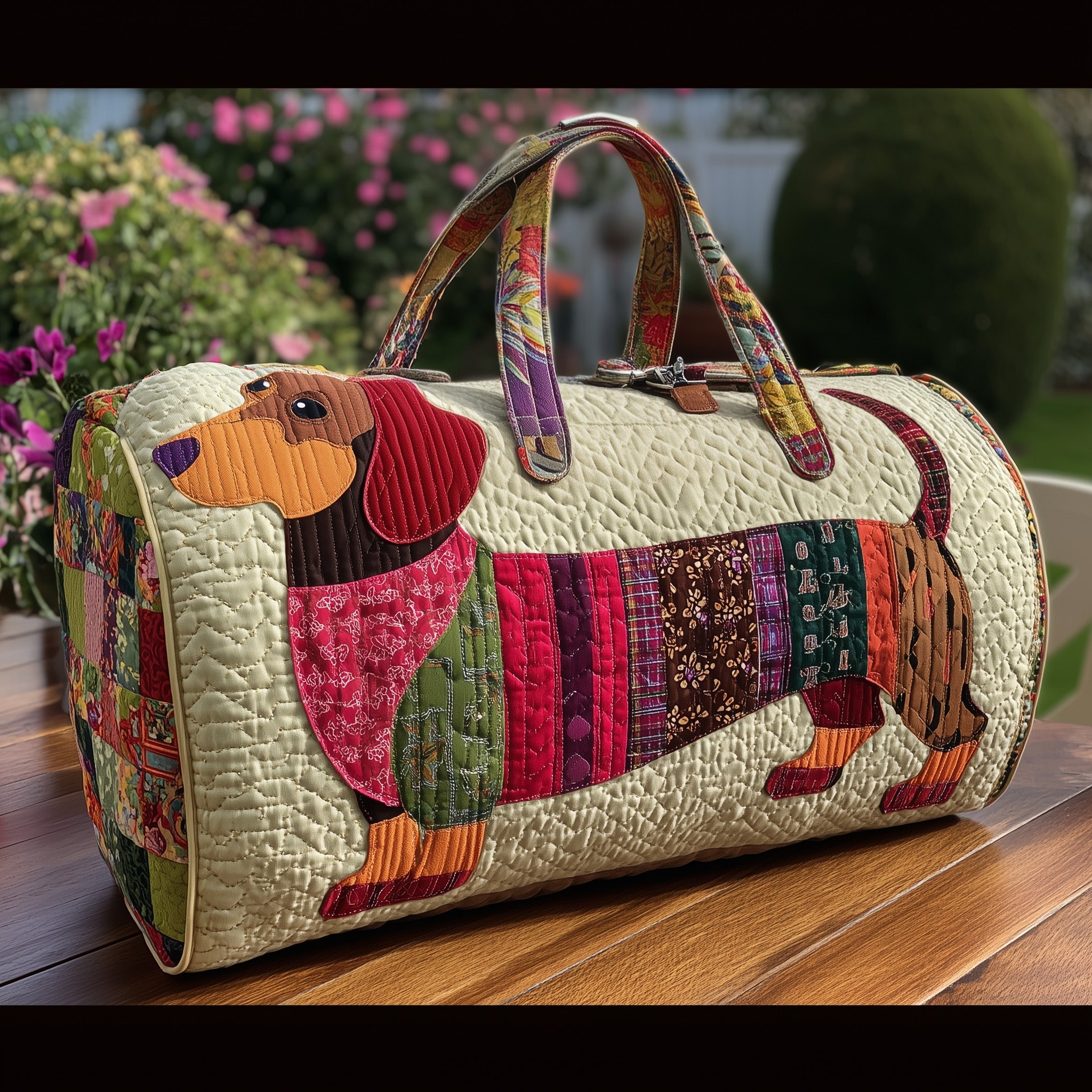 Dachshund Quilted Duffle Bag Travel Duffel Women Dachshund Gift Ideas