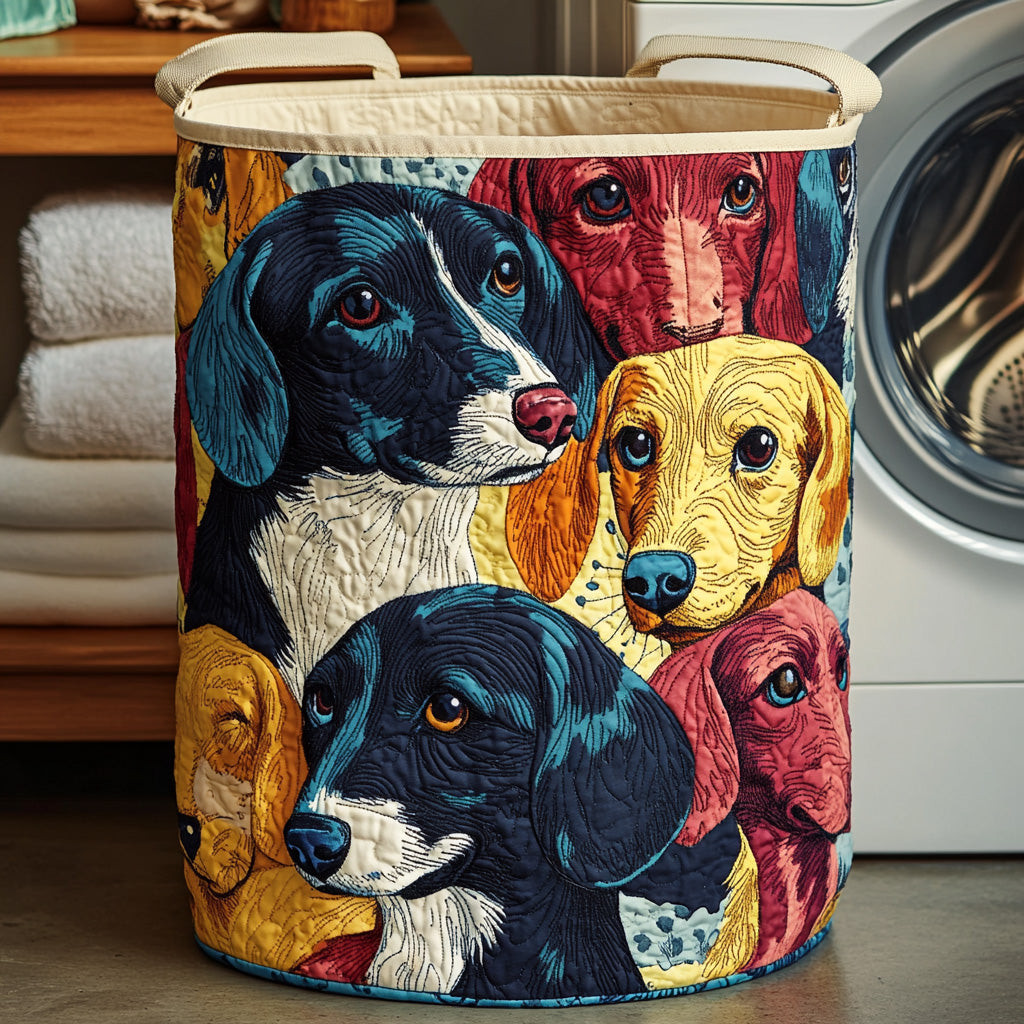 Dachshund Warm Home Quilted Laundry Basket Home Decor Unique Dachshund Gifts
