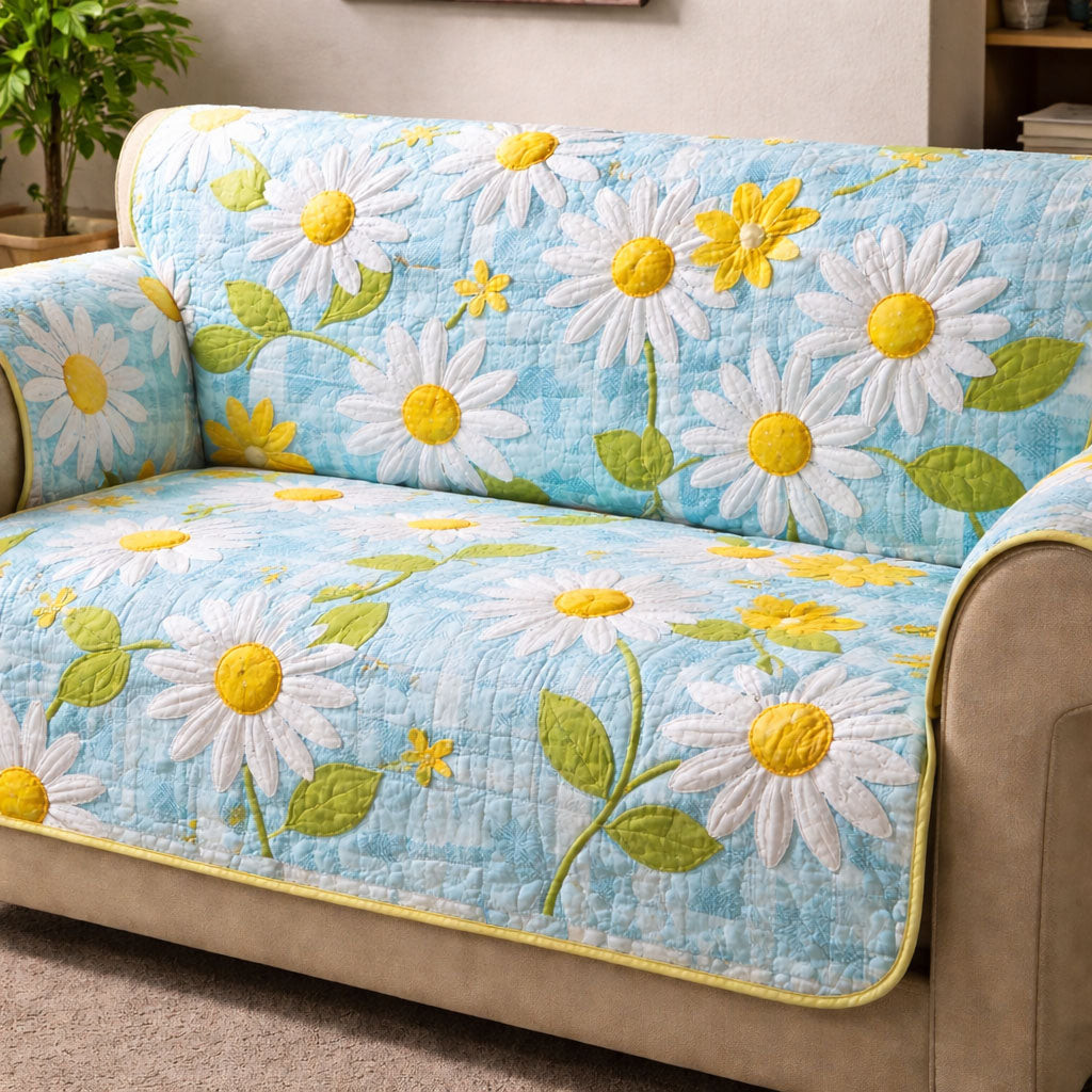 Daisy Cottage Quilted Sofa Cover Cool Couch Slipcovers Unique Daisy Gifts