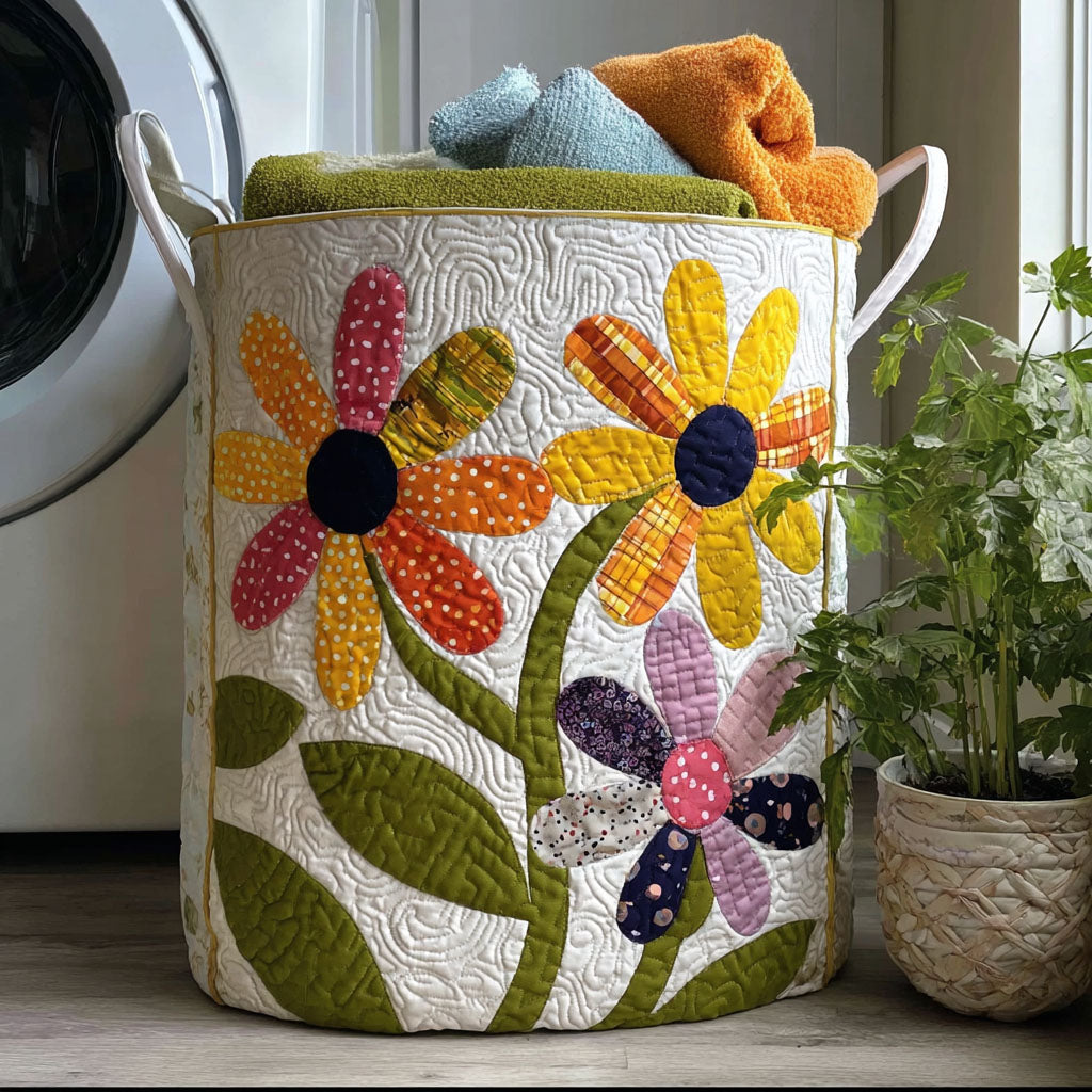 Daisy Doodle Dreams Quilted Laundry Basket Dirty Laundry Basket Good Birthday Gifts For Your Mom
