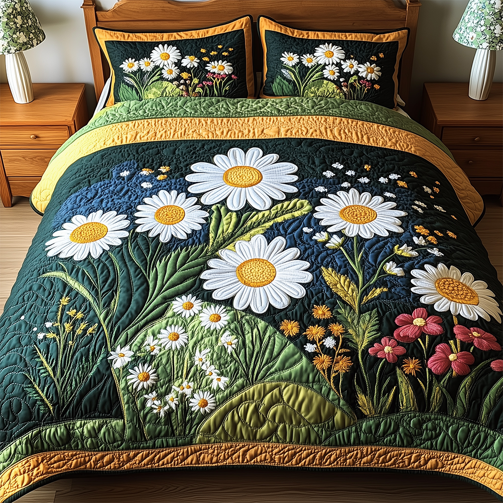 Daisy Garden Quilted Bedding Set Bedspreads Useful Mother's Day Gifts