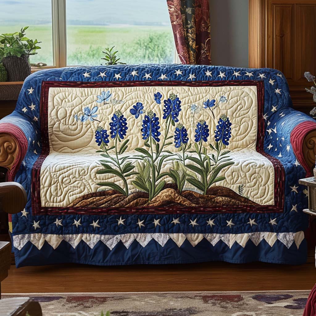 Dallas Flower Quilted Sofa Cover Covers For Sofas Texas Gifts For Out Of Towners