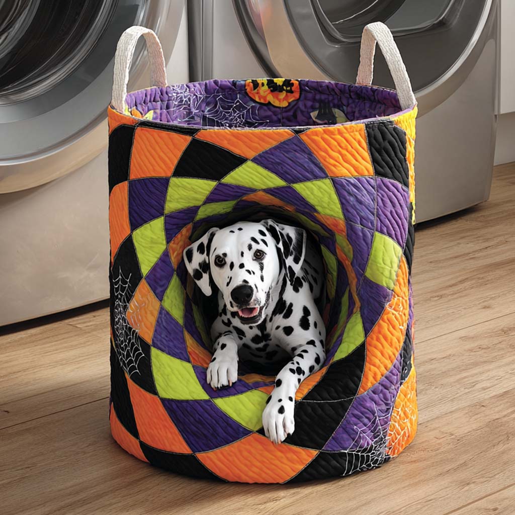 Dalmatian Spiral Dot Quilted Laundry Basket Best Looking Laundry Hampers Halloween Anniversary Gifts