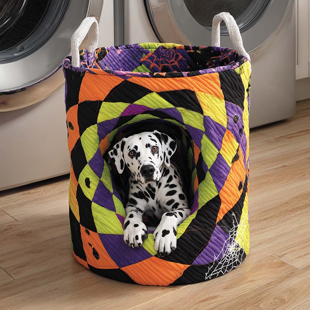Dalmatian Tunnel Quilted Laundry Basket Clothes Hamper Halloween Birthday Gifts