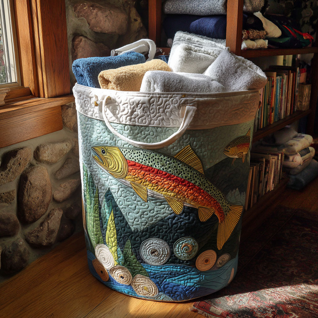Dancing Waters Quilted Laundry Basket Unique Clothes Hamper Father's Day Gifts For Husband