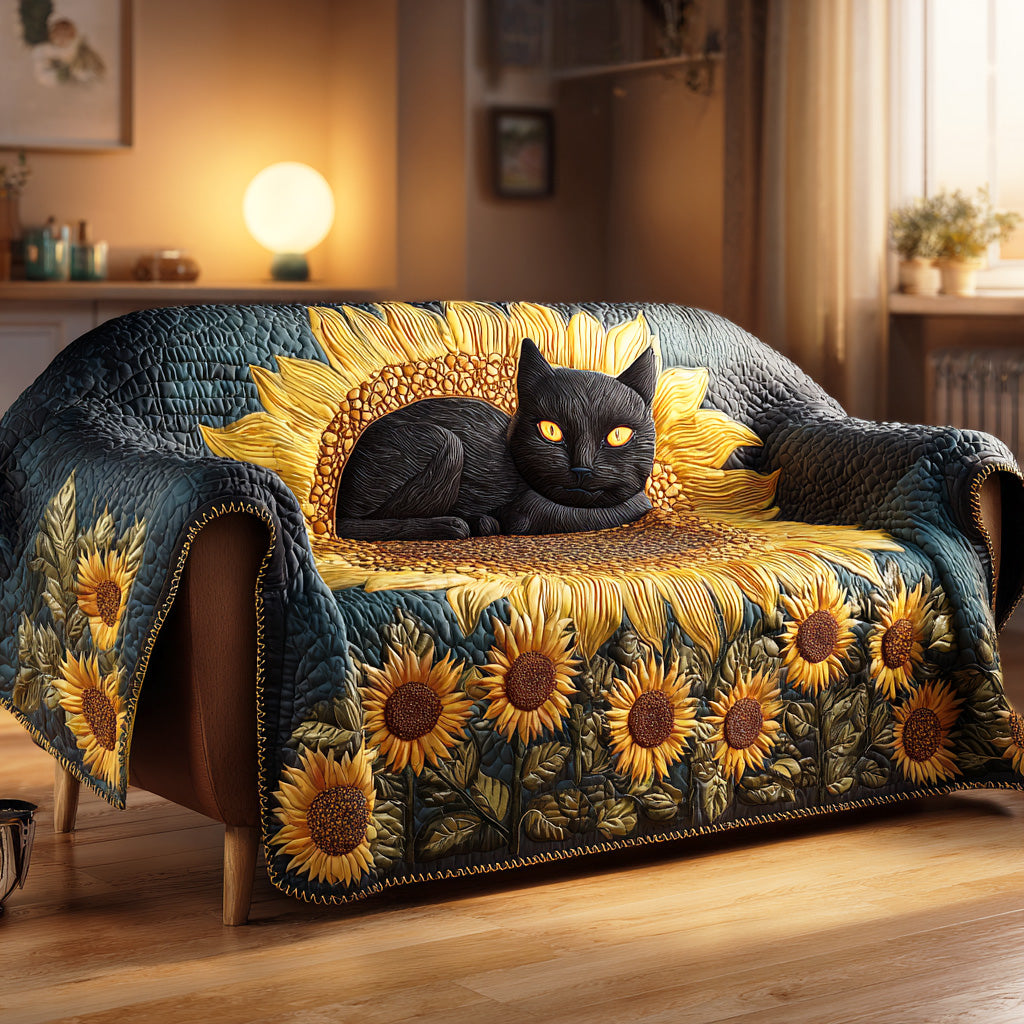 Dark Bloom Quilted Sofa Cover Family Room Furniture Ideas Unique Gifts For Cat Lovers