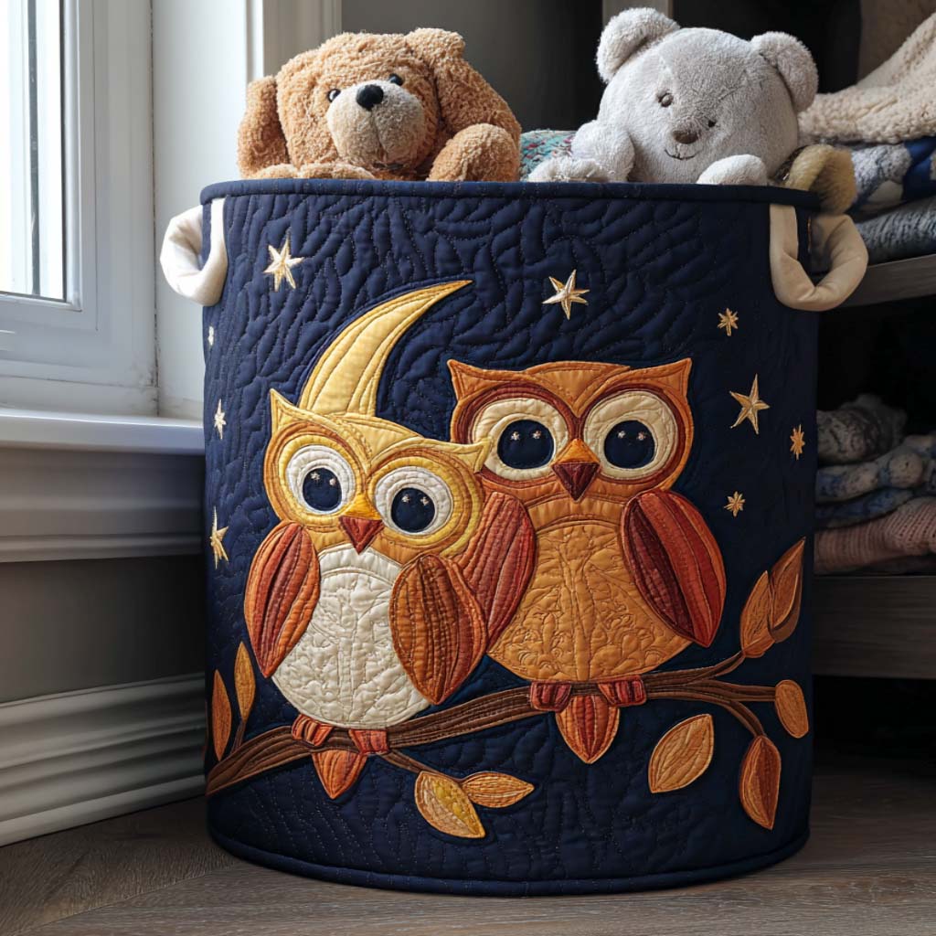 Dark Hooter Quilted Laundry Basket Unique Hampers Owl Gifts For Women