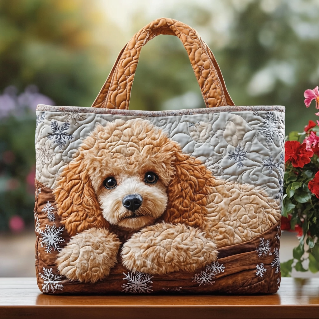 Darling Poodle Quilted Tote Bag Best Totes For Women Moms Day Gift Ideas