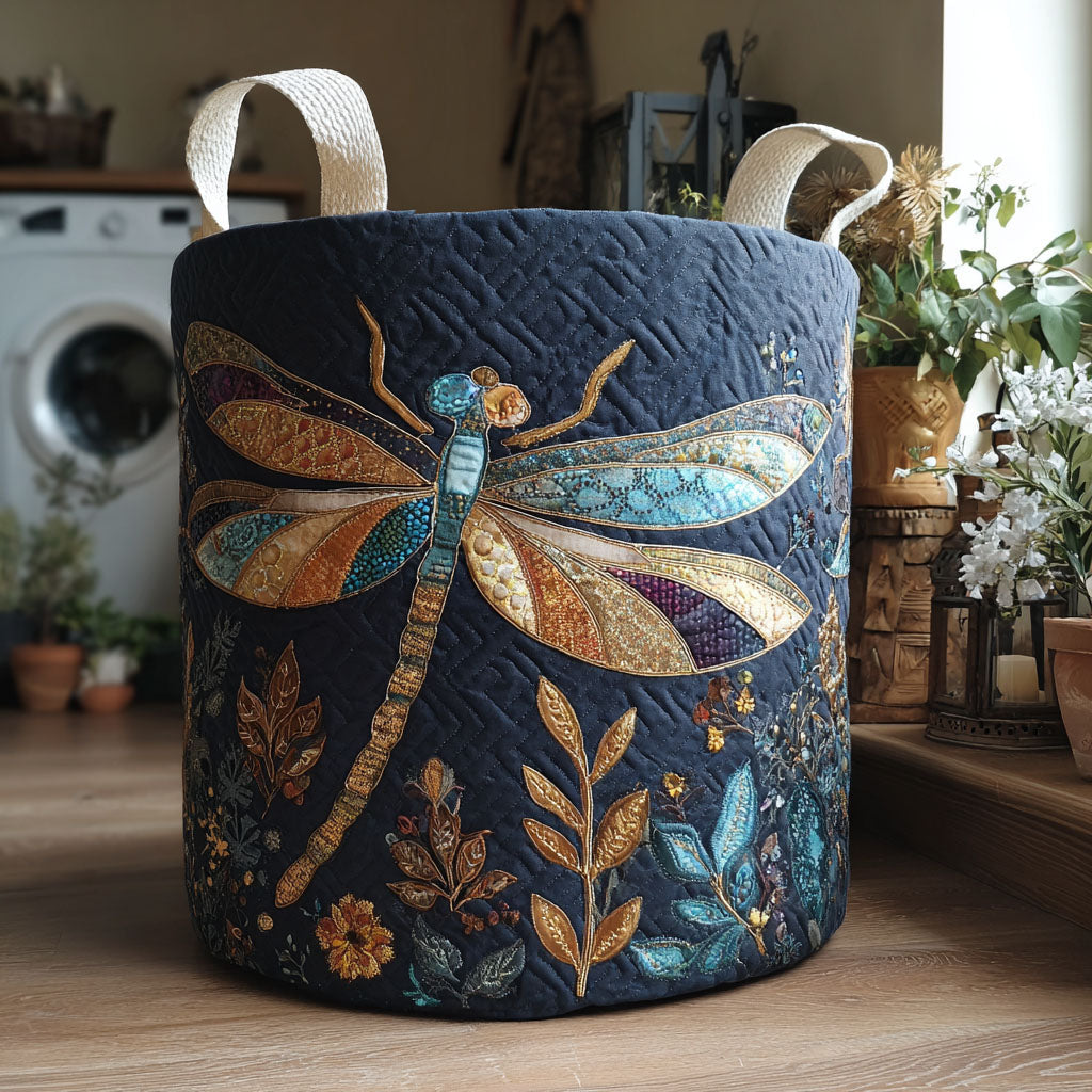 Dawn Dancer Quilted Laundry Basket Clothes Basket Storage Dragonfly Themed Gift Items