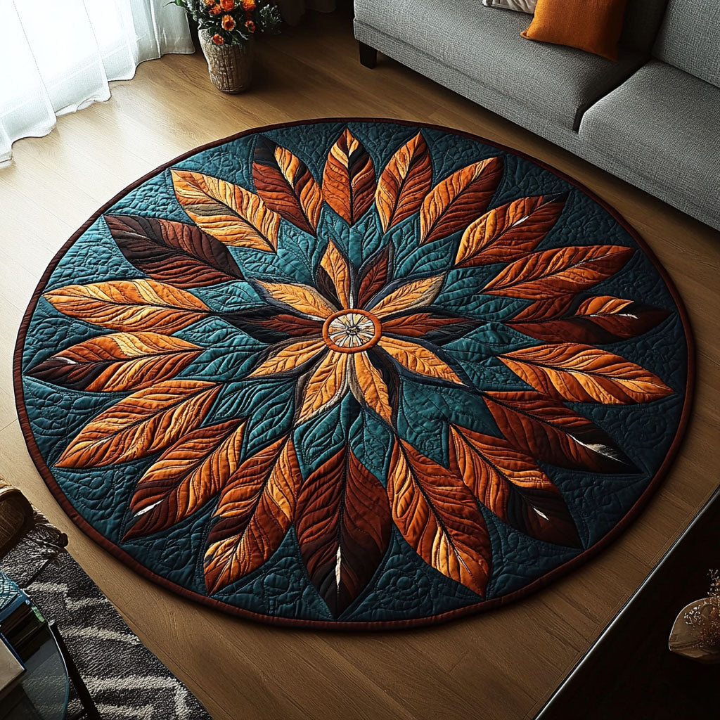 Dawn Patterns Quilted Round Mat Large Round Rugs Native American Christmas Gift Ideas