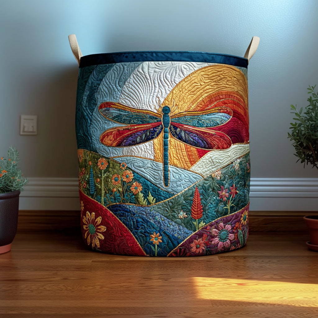 Daybreak Wings Quilted Laundry Basket Laundry Hamper Birthday Presents For Dragonfly Lovers