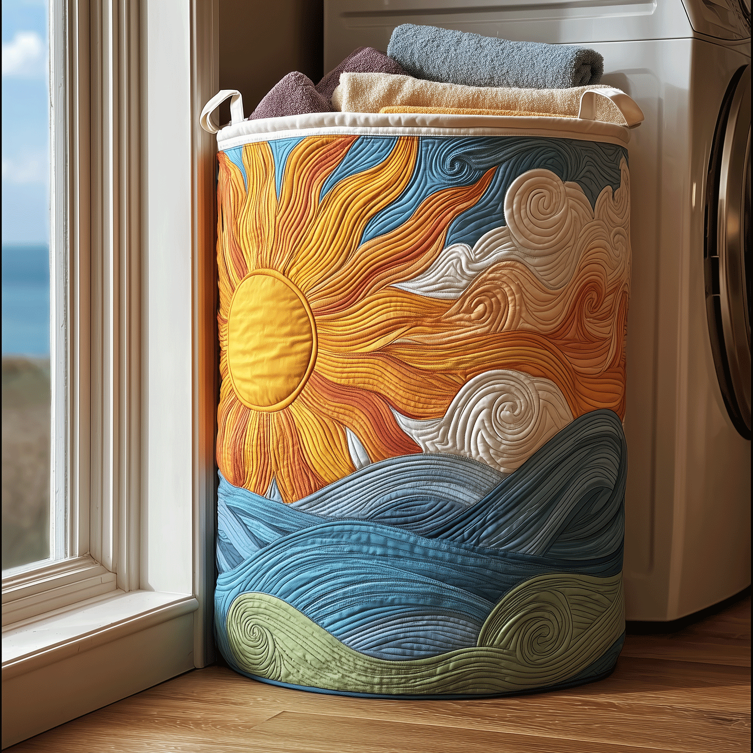 Daylight Mountain Quilted Laundry Basket Decor Laundry Basket Great First Mothers Day Gifts