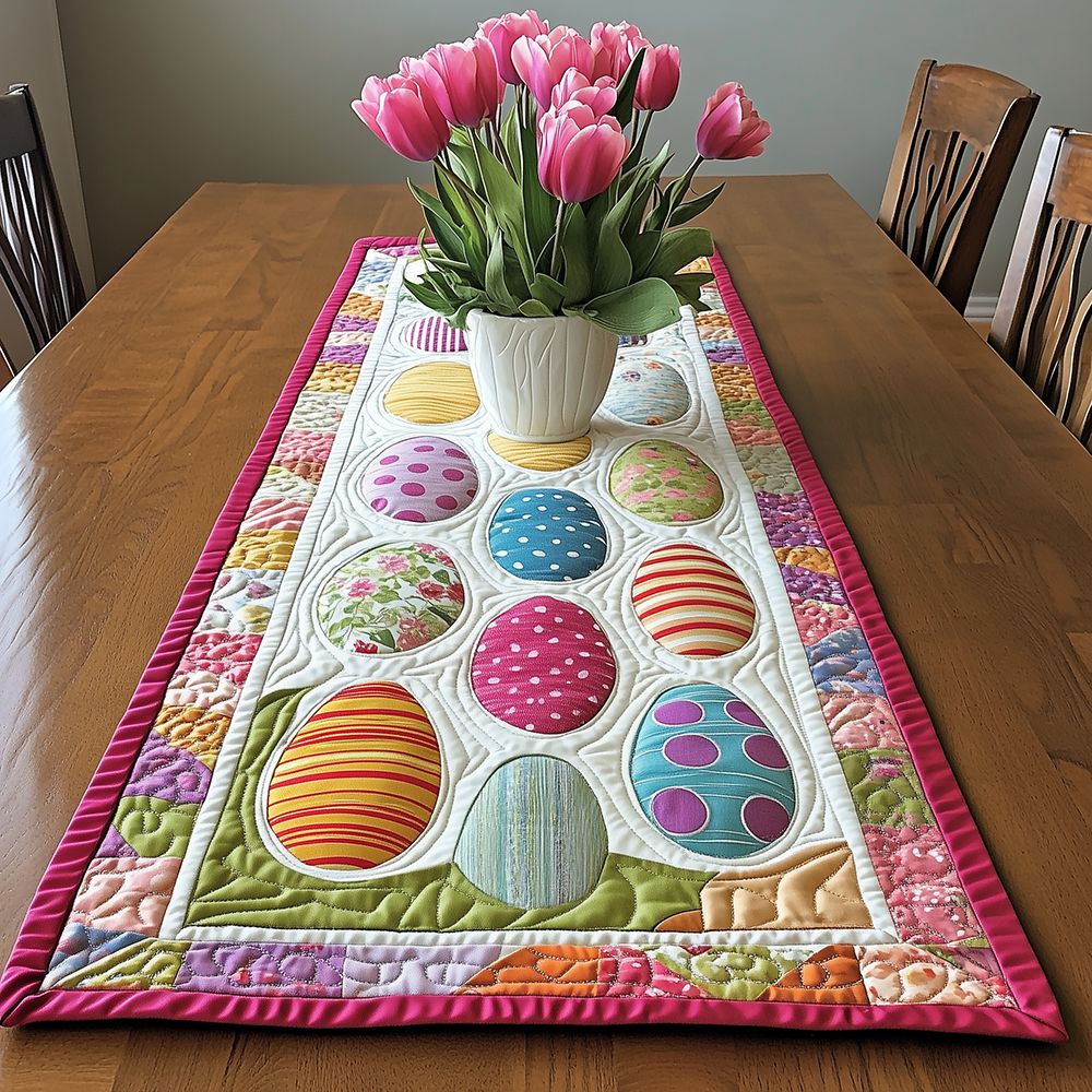 Dazzling Delight Quilted Table Runner Holiday Table Throw Easter Presents For Family