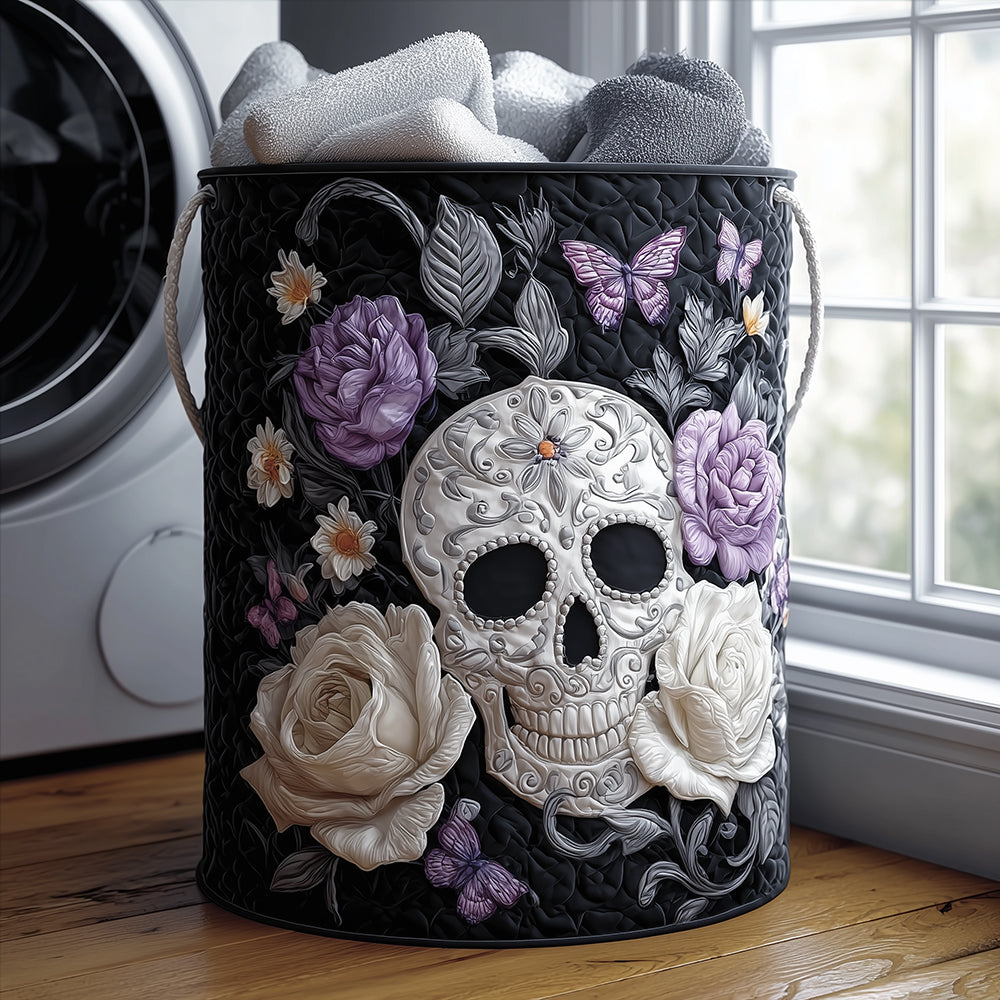 Death Beauty Quilted Laundry Basket Laundry Room Decor Day Of The Dead Gifts For Her