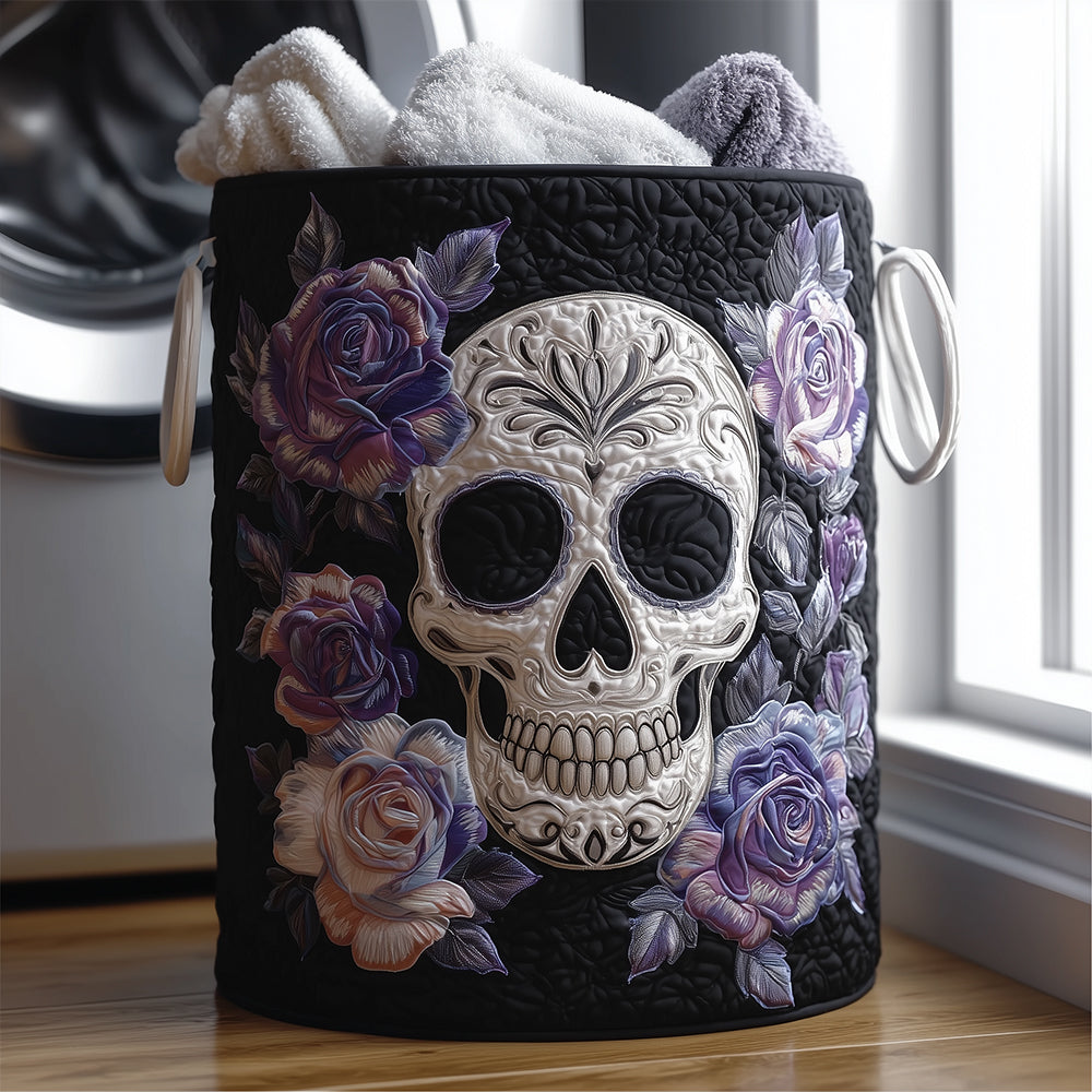 Death Blossom Quilted Laundry Basket Laundry Decor Ideas Dia De Los Muertos Gift Ideas