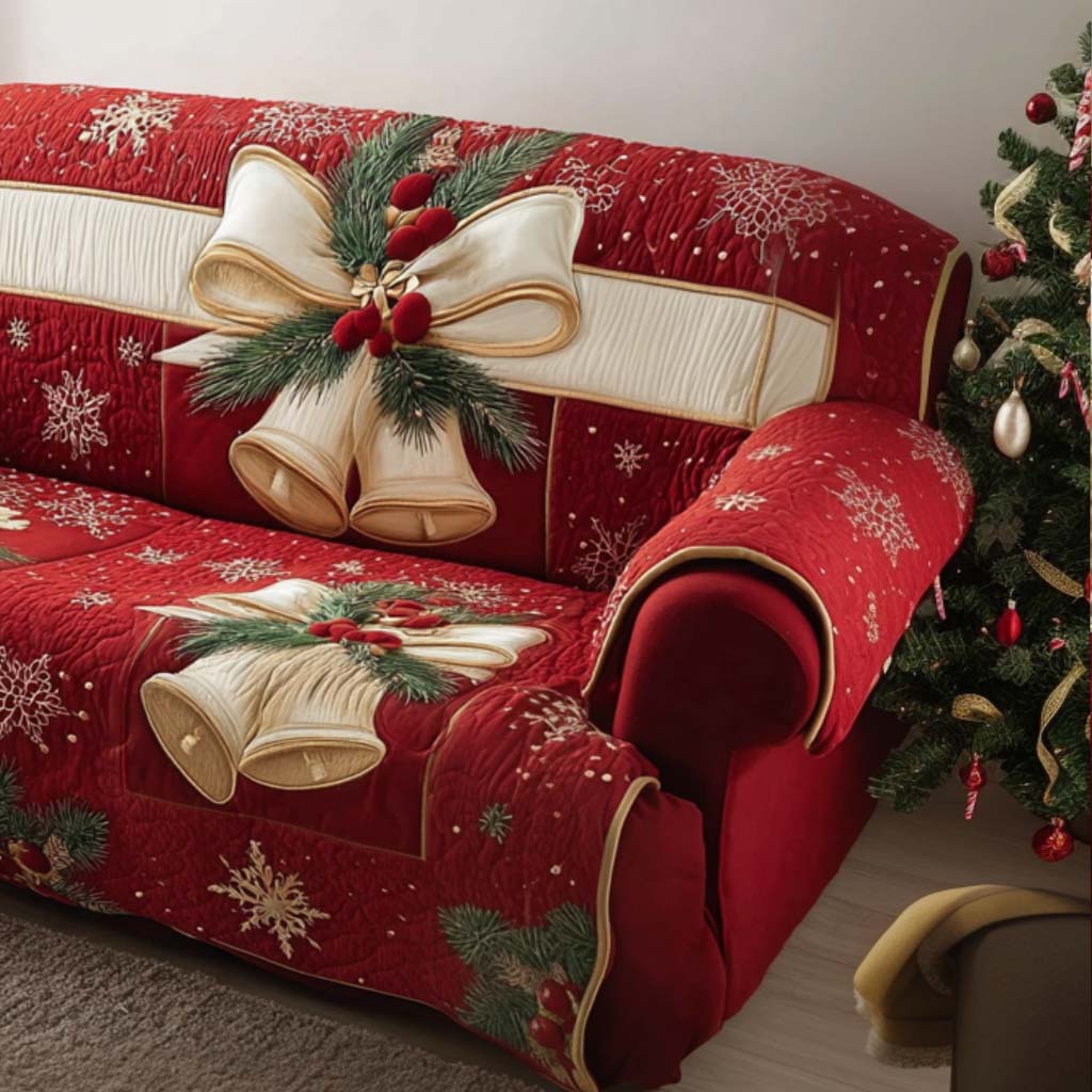 December Magic Quilted Sofa Cover Christmas Living Room Decor Ideas Best Christmas Gifts For Women