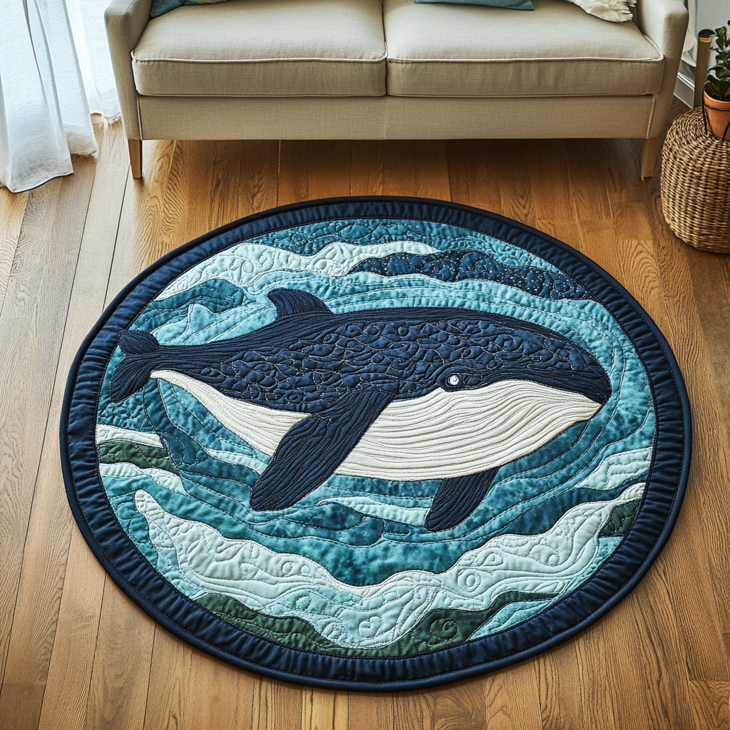 Deep Blue Majesty Quilted Round Mat Home Decor Shop Funny Father's Day Gifts