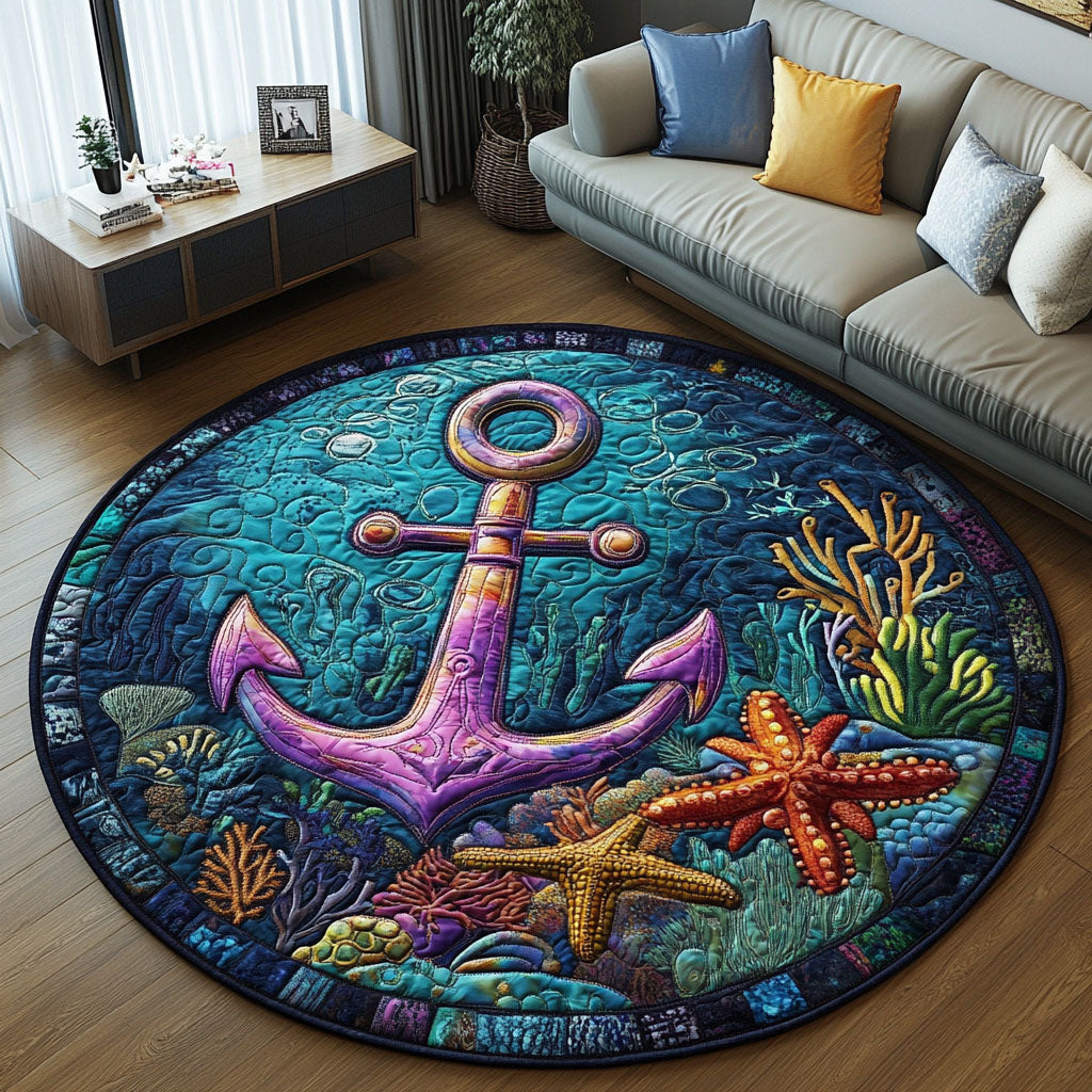 Deep Sea Adventure Quilted Round Mat Round Kitchen Mat Mothers Birthday Gifts
